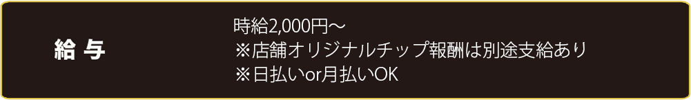 給与　時給4,000円以上※能力によリ応相談、日払いor月払いOK